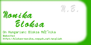 monika bloksa business card